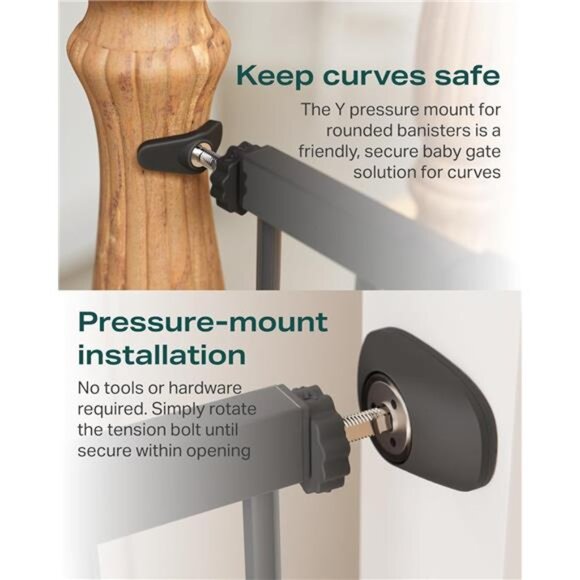 29.7"-40.6" BabyGate for Stairs,Mom's Choice Awards Winner-Dog Gate for Doorways - Picture 4 of 6